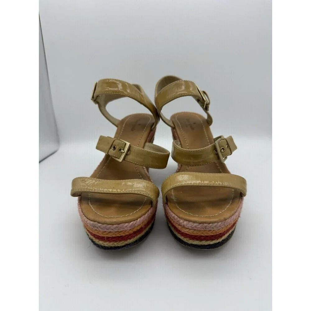 Kate Spade Espadrille Wedges Womens 8 Rainbow Striped Vacation 3.75